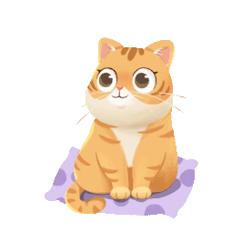 橘猫橙色黄色猫咪坐在坐垫上gif图素材