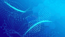 科技蓝色基因链粒子光线视频背景蓝色gif图素材