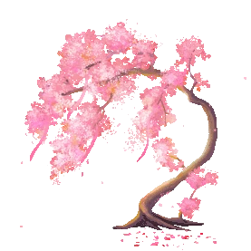 桃花花瓣飘落唯美树粉色gif图素材