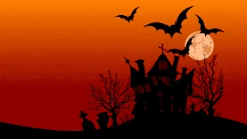 万圣节万圣蝙蝠城堡恐怖视频背景gif图素材