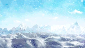 冬季冬天雪景山脉大雁飘雪视频背景冬季gif图素材