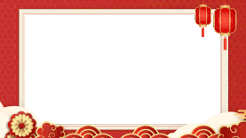 新年春节红色喜庆灯笼花朵祥云视频边框动图gif