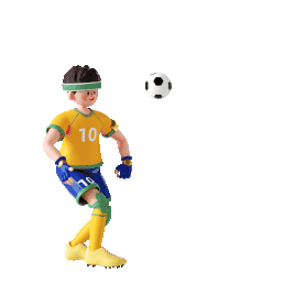 世界杯足球赛事比赛C4D立体3D足球运动员空中接球动图gif