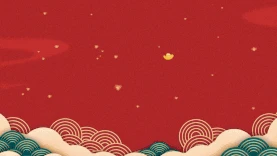 新年春节新春祥云烟花元宝喜庆红色横板gif图片视频背景gif图素材图片