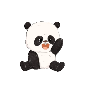 可爱熊猫招手动物拟人gif图素材
