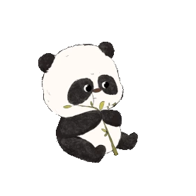 可爱熊猫吃竹子动物拟人gif图素材