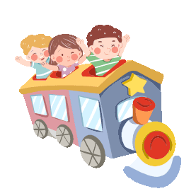 可爱儿童开玩具火车卡通gif图素材