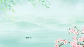 清明节清明山水水墨桃花雨季视频背景gif图素材