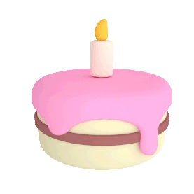 3D立体C4D卡通生日蛋糕立体gif图素材