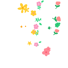 春天花朵花卉鲜花植物星星小草飘落可爱底纹装饰gif图素材