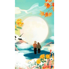 重阳节中国风老人竖版视频背景海报gif图素材图片