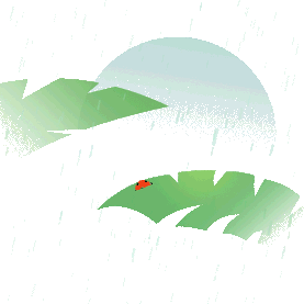 二十四节气雨水春天春季雨水节气简约下雨树叶gif图素材