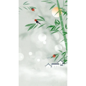 清明节清明简约春季春天水墨中国风竹子惊蛰古风竖版视频背景海报H5gif图素材图片