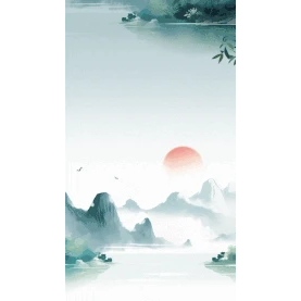 清明节清明水墨中国风山水地产中式竖版视频背景海报H5gif图素材图片