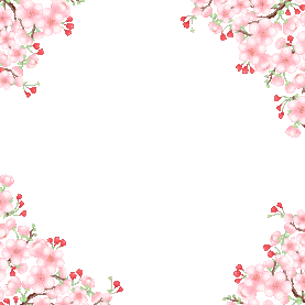 春天春季樱花桃花粉色花边框手绘gif图素材