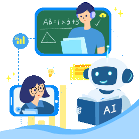 教育培训蓝色机器人AI插画gif图素材图片