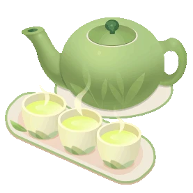 春天春茶茶壶茶杯茶叶微立体gif图素材图片
