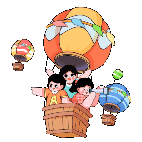 儿童节六一61热气球玩耍童年gif图素材