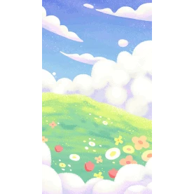 夏日户外草地天空白云小清新竖版视频背景海报gif图素材