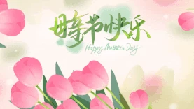 母亲节快乐感恩母爱妈妈我爱你郁金香花朵鲜花H5横版视频背景gif图素材图片