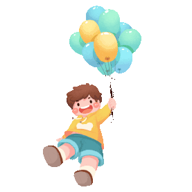 61六一儿童节孩子小孩飞翔气球童趣可爱卡通童真gif图素材